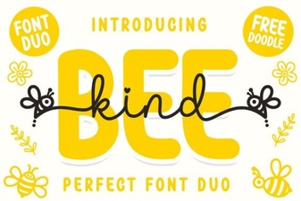 Bee Kind Duo Font: a Creative Pair for Your Projects